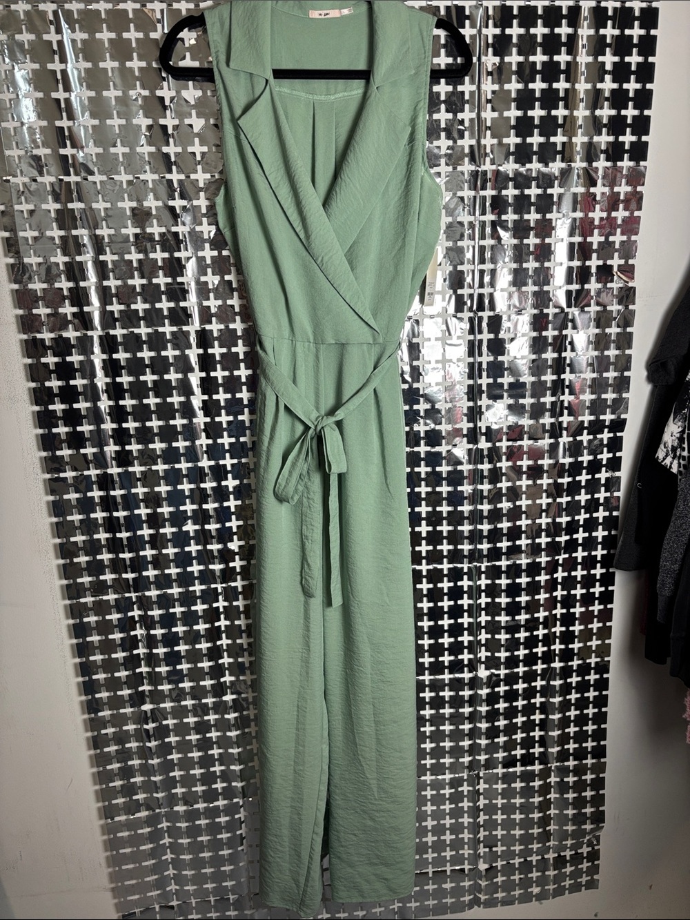 miami Sleeveless Wrap Jumpsuit in Soft Mint
